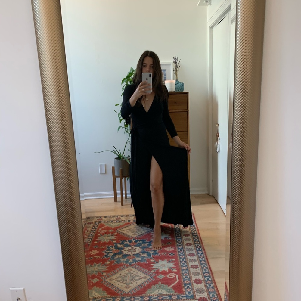 Black wrap maxi dress
